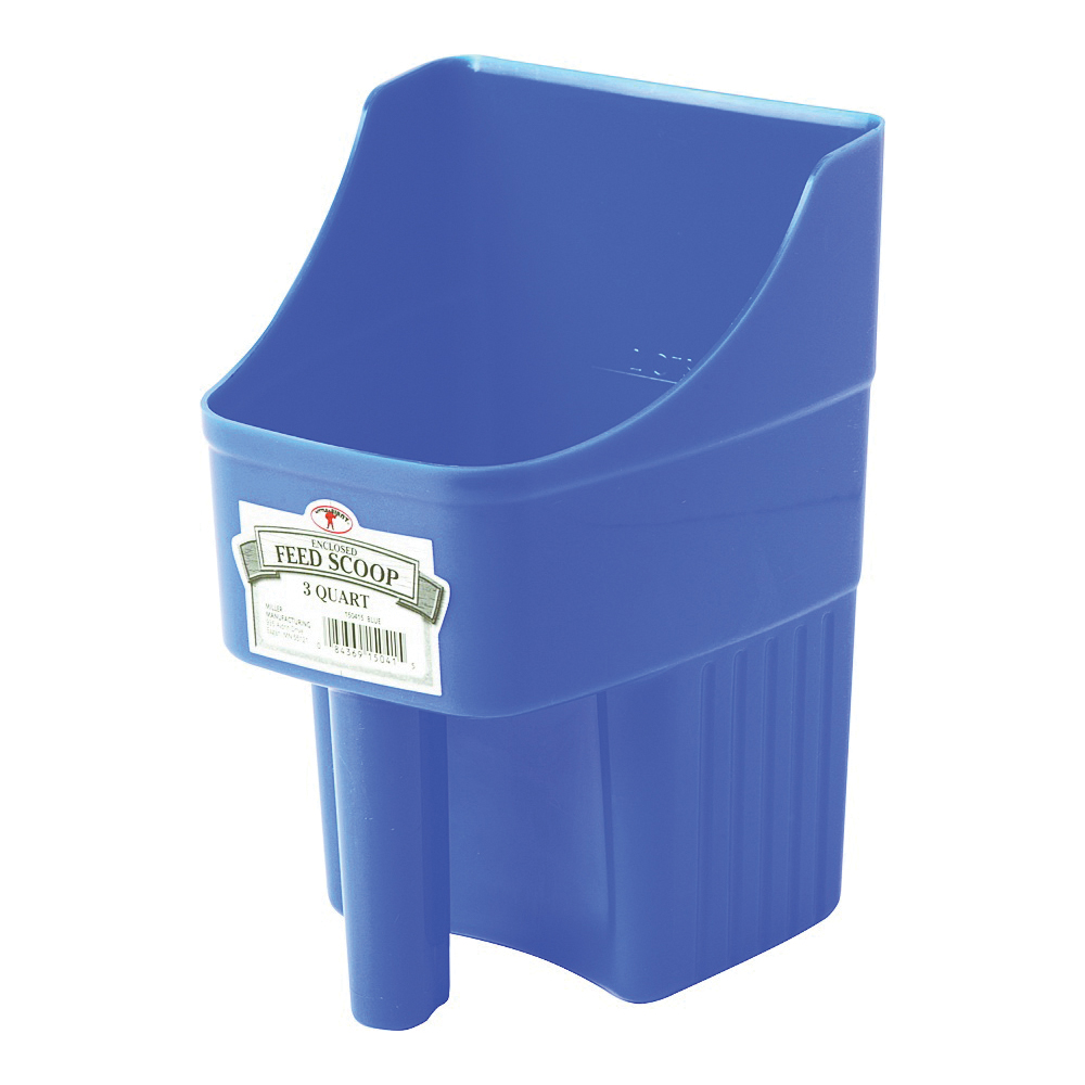 150415 Feed Scoop, 3 qt Capacity, Polypropylene, Blue, 6-1/4 in L