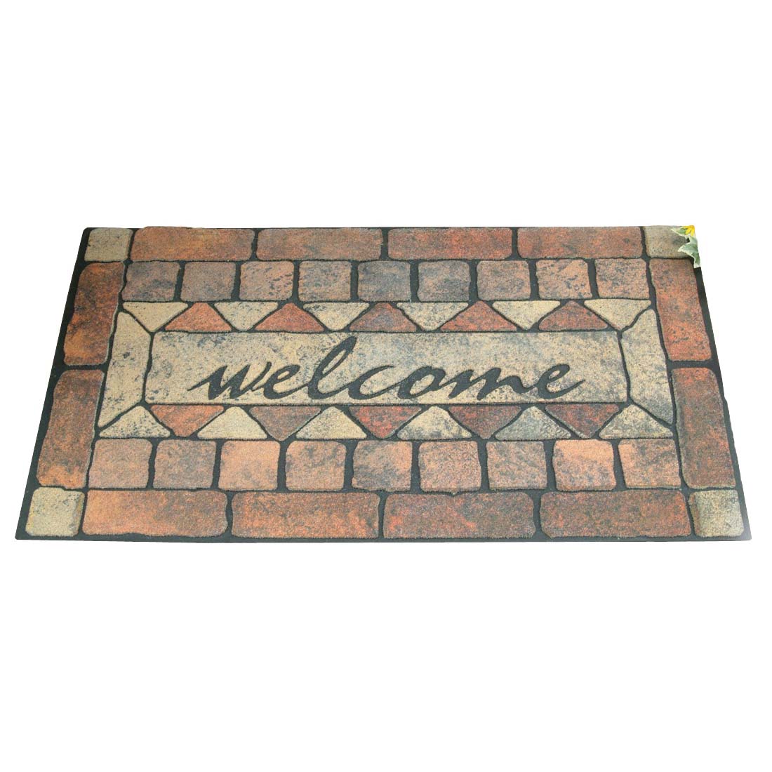 06ABSHE-16 Door Mat, 30 in L, 18 in W, Flocking Pattern, Polyester Surface