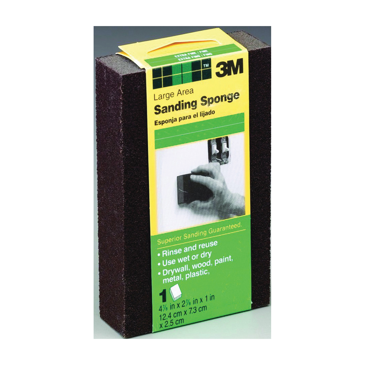 DSFM-F Sanding Sponge, 2-7/8 in L, 4-7/8 in W, Fine, Medium