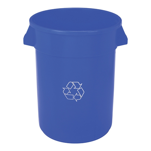 CONTINENTAL COMMERCIAL Huskee 3200-1 Recycling Receptacle, 32 gal Capacity, Plastic, Blue - 2