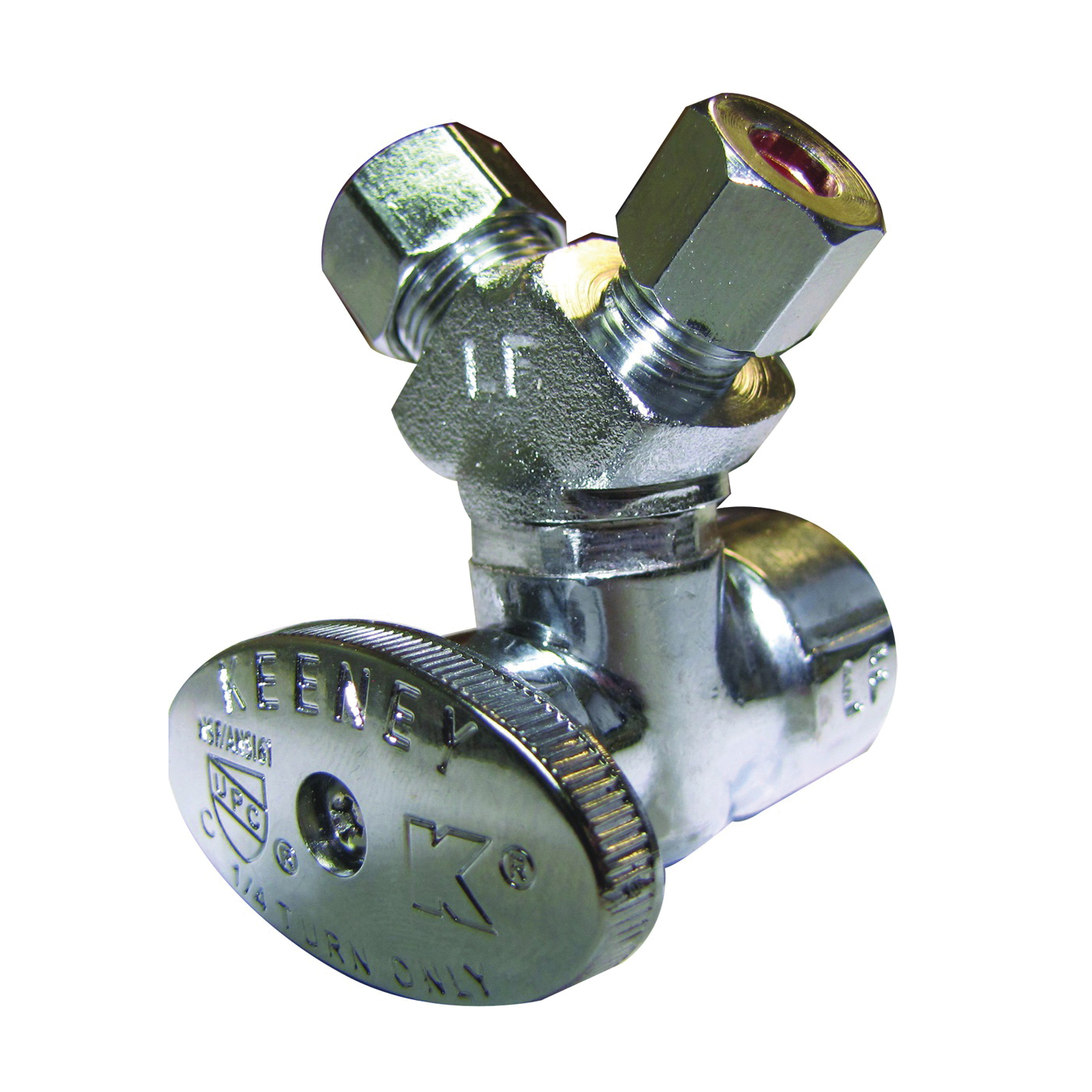 PP2902VLF Stop Valve, 1/2 x 3/8 x 1/4 in Connection, FIP x Compression x Compression