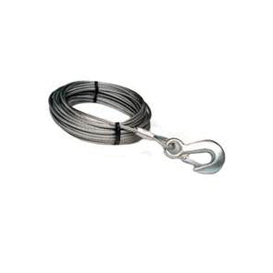 59401 Winch Cable, 7/32 in Dia, 50 ft L, Hook End, Galvanized Steel