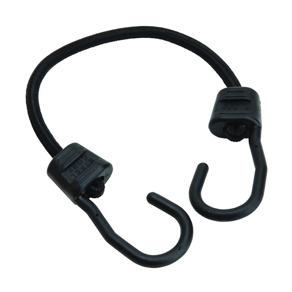 Keeper Ultra Series 06068 Bungee Cord, 18 in L, Rubber, Black, Hook End - 1
