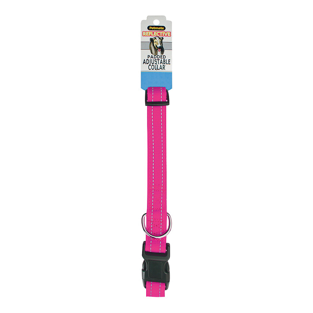 Petmate 0326167 Adjustable Dog Collar, 8 to 12 in L, 5/8 in W, Nylon, Pink