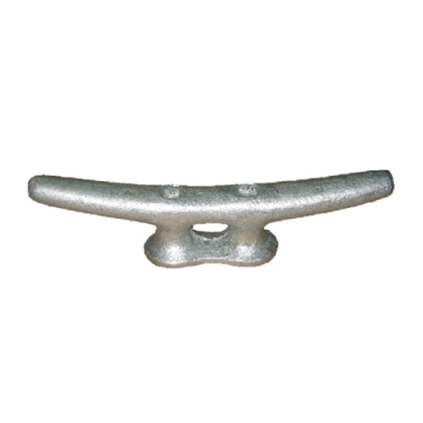15008 Dock Cleat, 6 in, Galvanized Steel, Silver