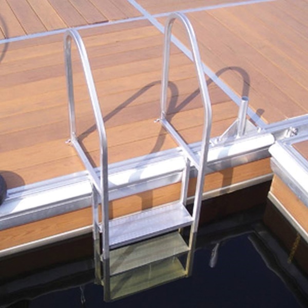 15512/15012 Dock Ladder, 48 in H, 3-Step, Aluminum