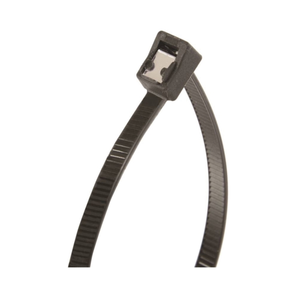 45-308UVBSC Cable Tie, Double-Lock Locking, 6/6 Nylon, Black