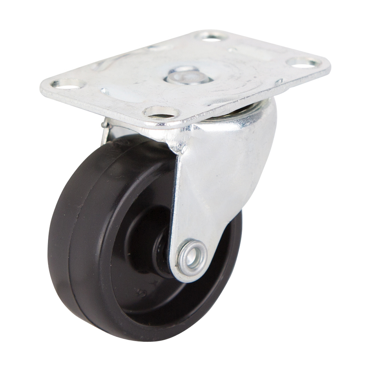 JC-B09-PS Swivel Caster, 1-5/8 in Dia Wheel, 5/8 in W Wheel, Plastic Wheel, Black, 50 lb