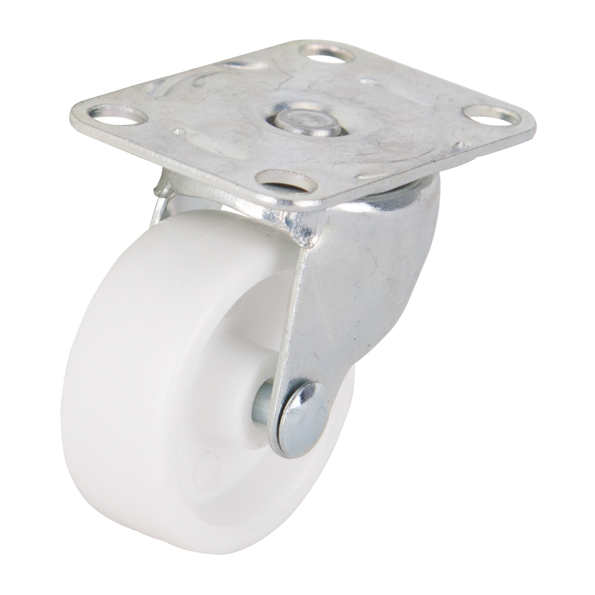 JC-B11-PS Swivel Caster, 1-5/8 in Dia Wheel, 5/8 in W Wheel, Plastic Wheel, White, 50 lb