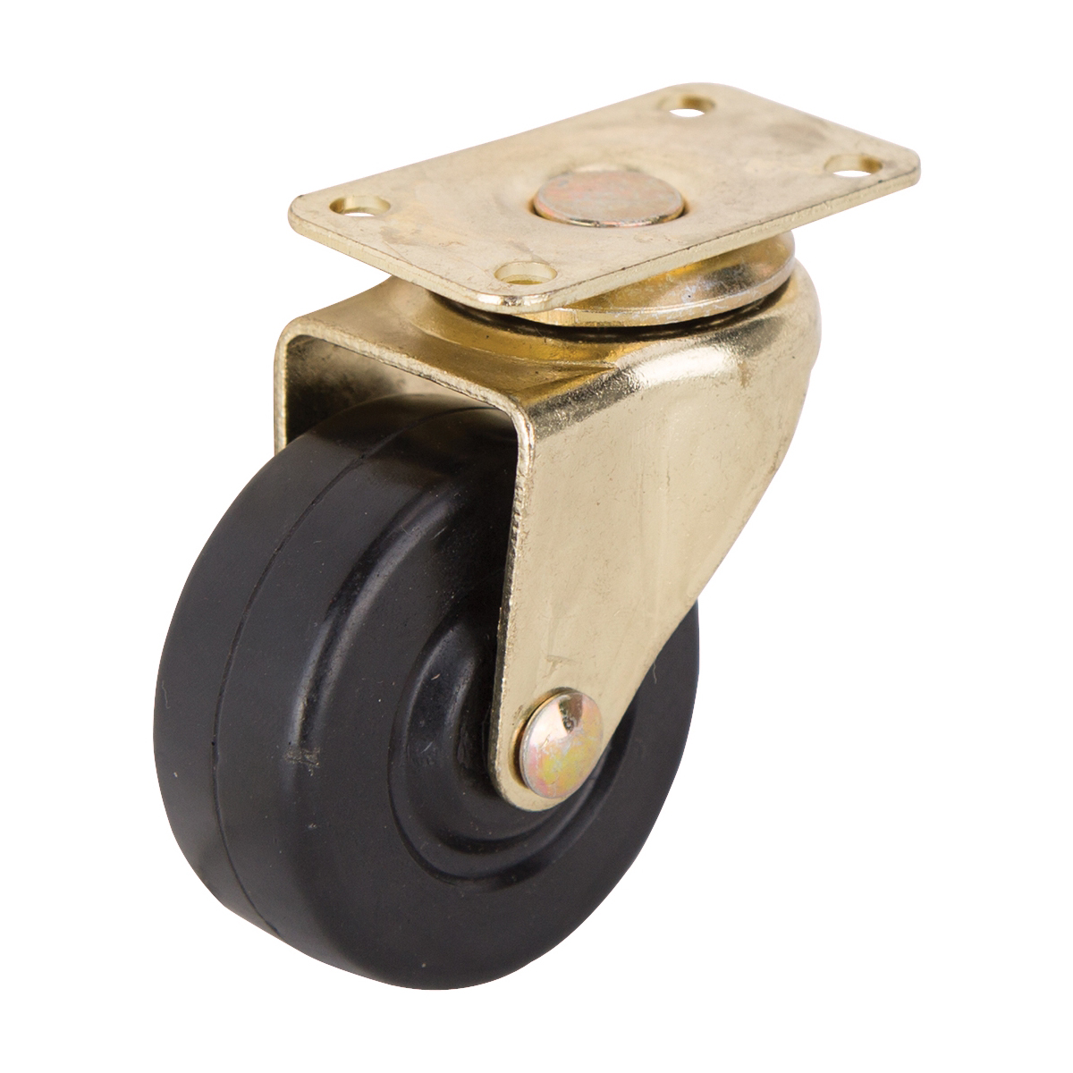 JC-D05-PS Swivel Caster, 2 in Dia Wheel, 3/4 in W Wheel, Rubber Wheel, Black, 90 lb, Steel Housing Material