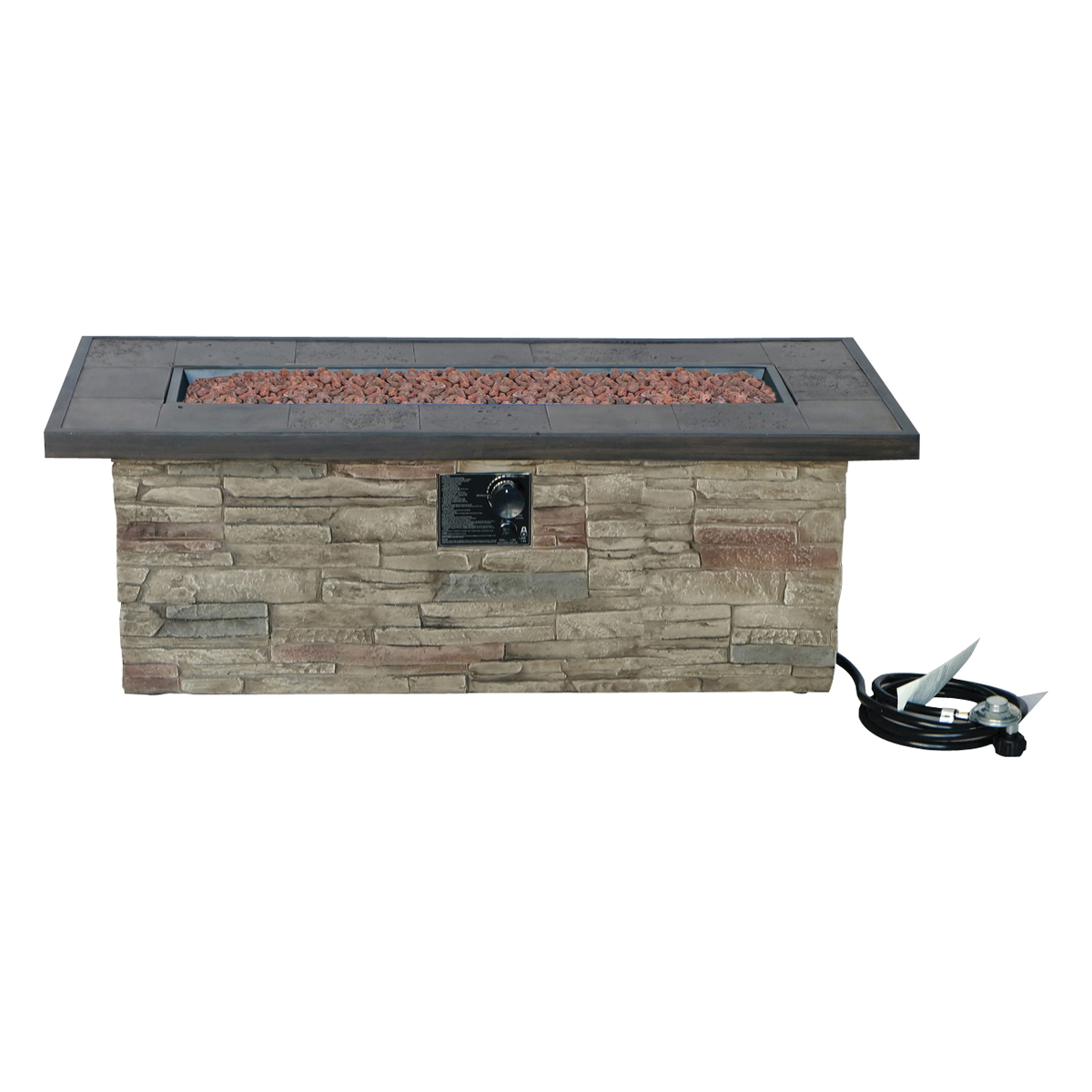 50166 Monterey Fire Patio Table, 48 in OAW, 20 in OAD, 18 in OAH, 50,000 Heat Output Btu/hr Heating