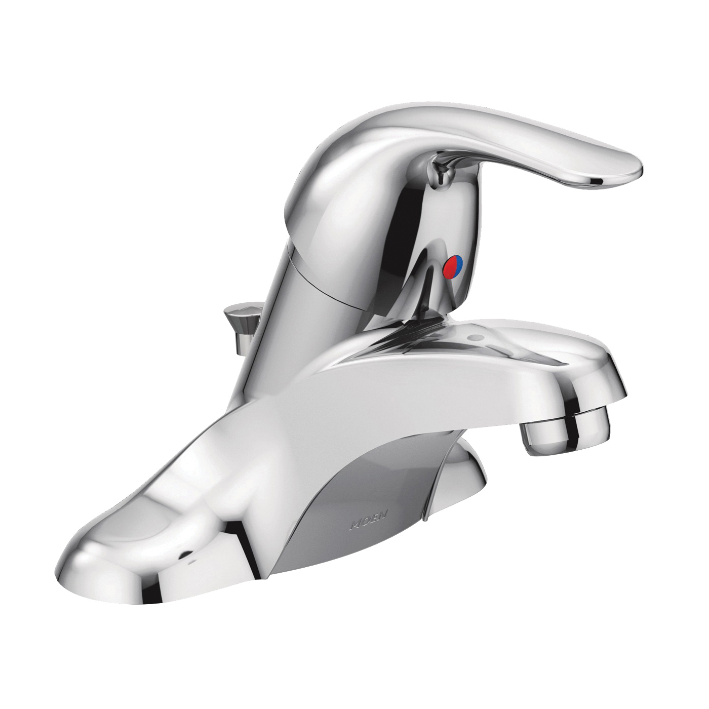 Moen Adler Series WS84503 Bathroom Faucet, 1.2 gpm, 1-Faucet Handle, Metal, Chrome Plated, Lever Handle, Low Arc Spout - 1