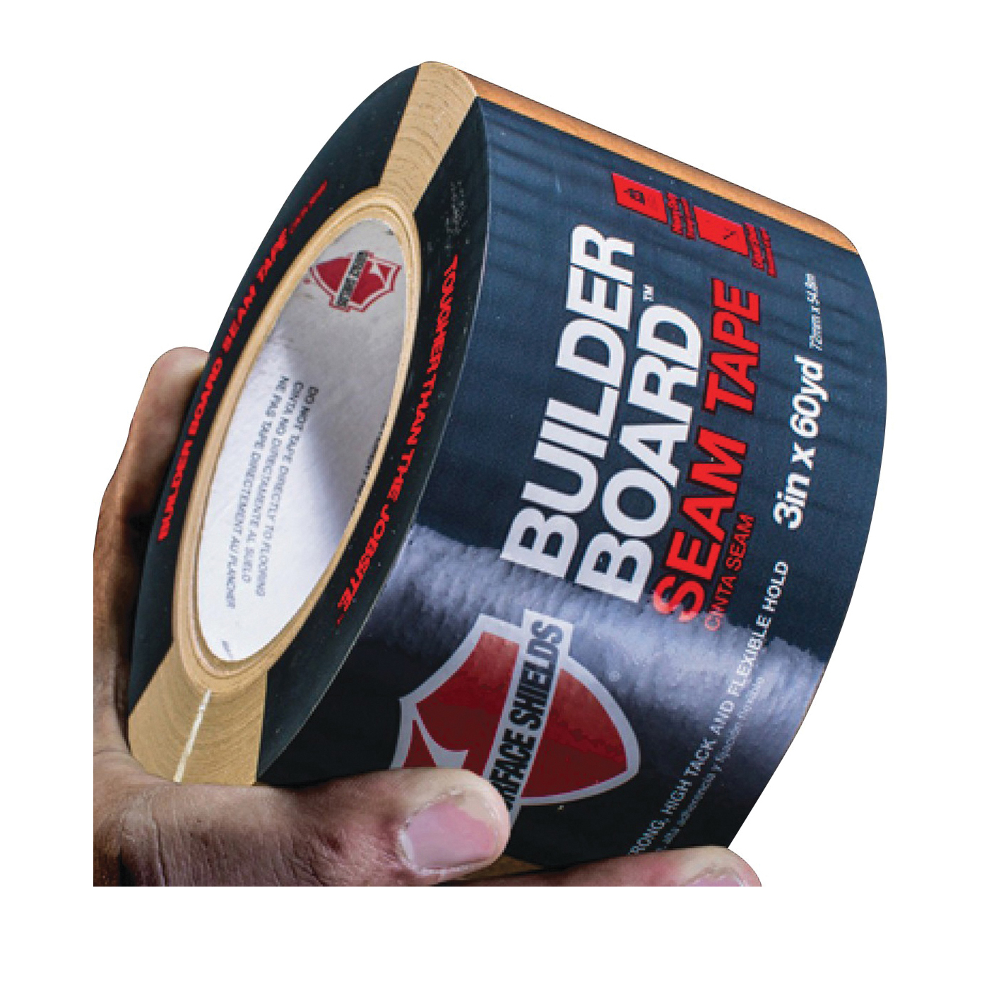 Surface Shields BLD072 Builder Board Seam Tape, 3 in W, 180 ft L, 22 mil Thick, Brown - 1