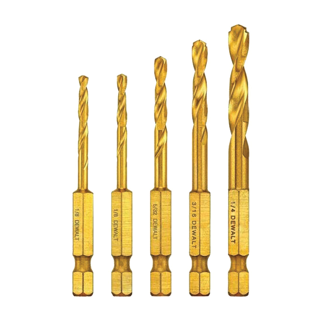 IMPACT READY Series DD5155 Drill Bit Set, 5-Piece, Steel, Titanium