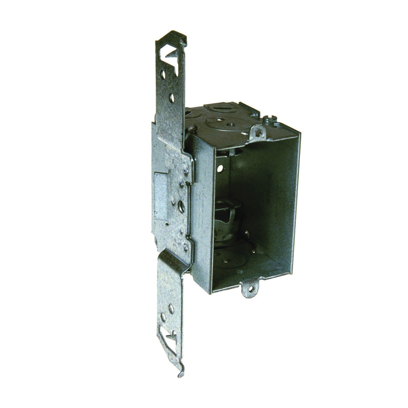 Raco 8524 Switch Box, 1-Gang, 3-Knockout, Steel, Aqua/Red, Bracket