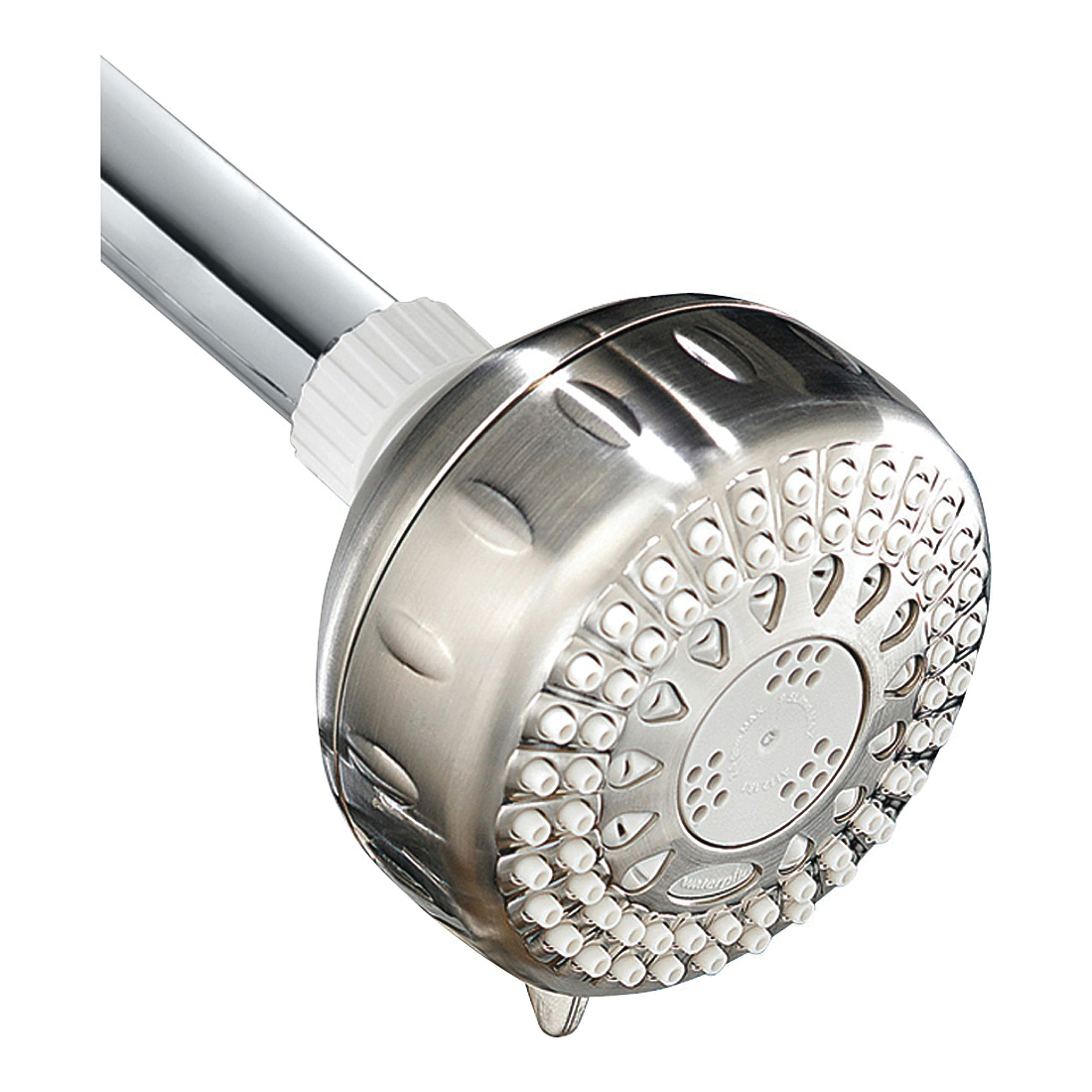 TRS-529T Shower Head, 2 gpm, Plastic, Brushed Nickel, 3-1/4 in Dia