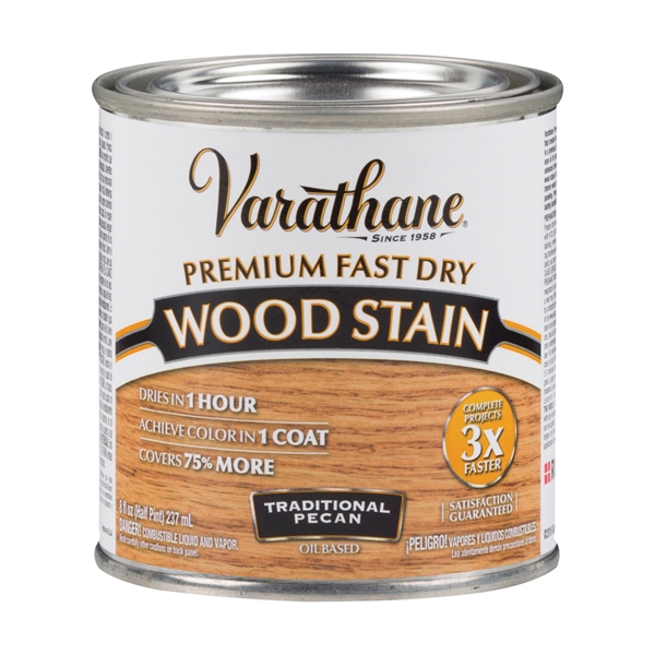 262032 Wood Stain, Traditional Pecan, Liquid, 0.5 pt, Can
