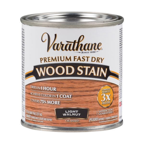 262034 Wood Stain, Light Walnut, Liquid, 0.5 pt, Can