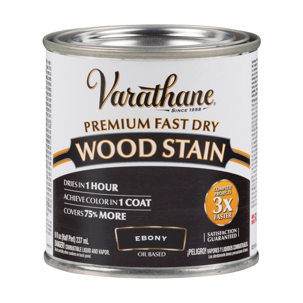 269400 Wood Stain, Ebony, Liquid, 0.5 pt, Can