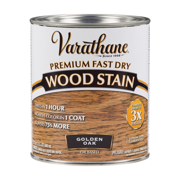 262003 Wood Stain, Golden Oak, Liquid, 1 qt, Can