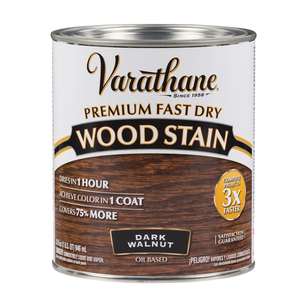 262006 Wood Stain, Dark Walnut, Liquid, 1 qt, Can