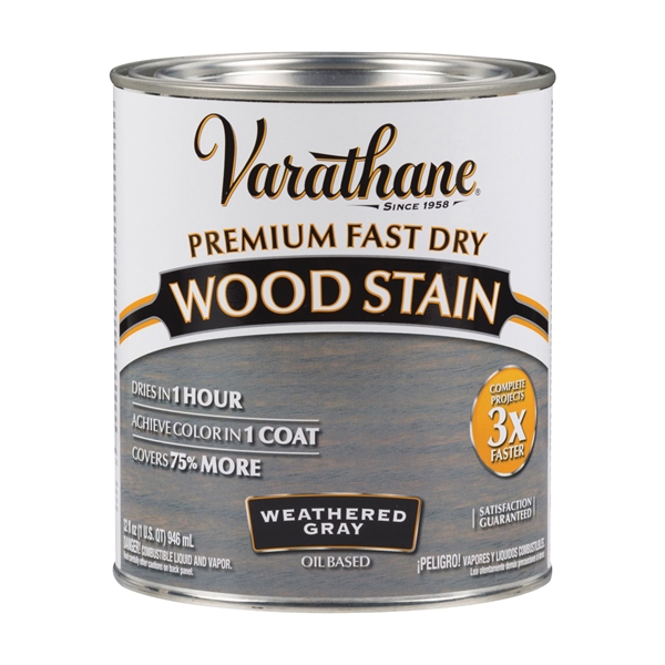 269394 Wood Stain, Weathered Gray, Liquid, 1 qt, Can