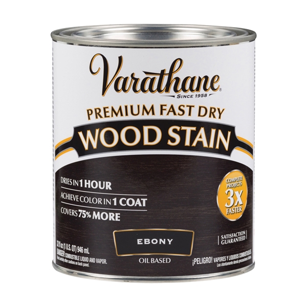 269395 Wood Stain, Ebony, Liquid, 1 qt, Can