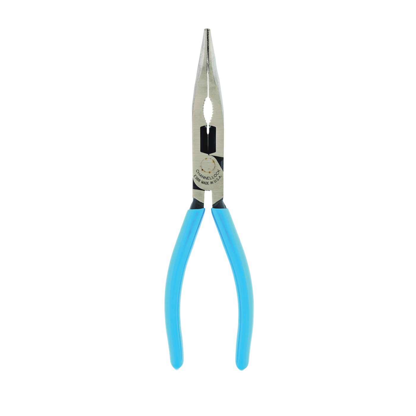 CHANNELLOCK E388 Nose Plier, 7.45 in OAL, Blue/Red Handle, Comfort-Grip Handle, 0.7 in W Jaw, 2.6 in L Jaw