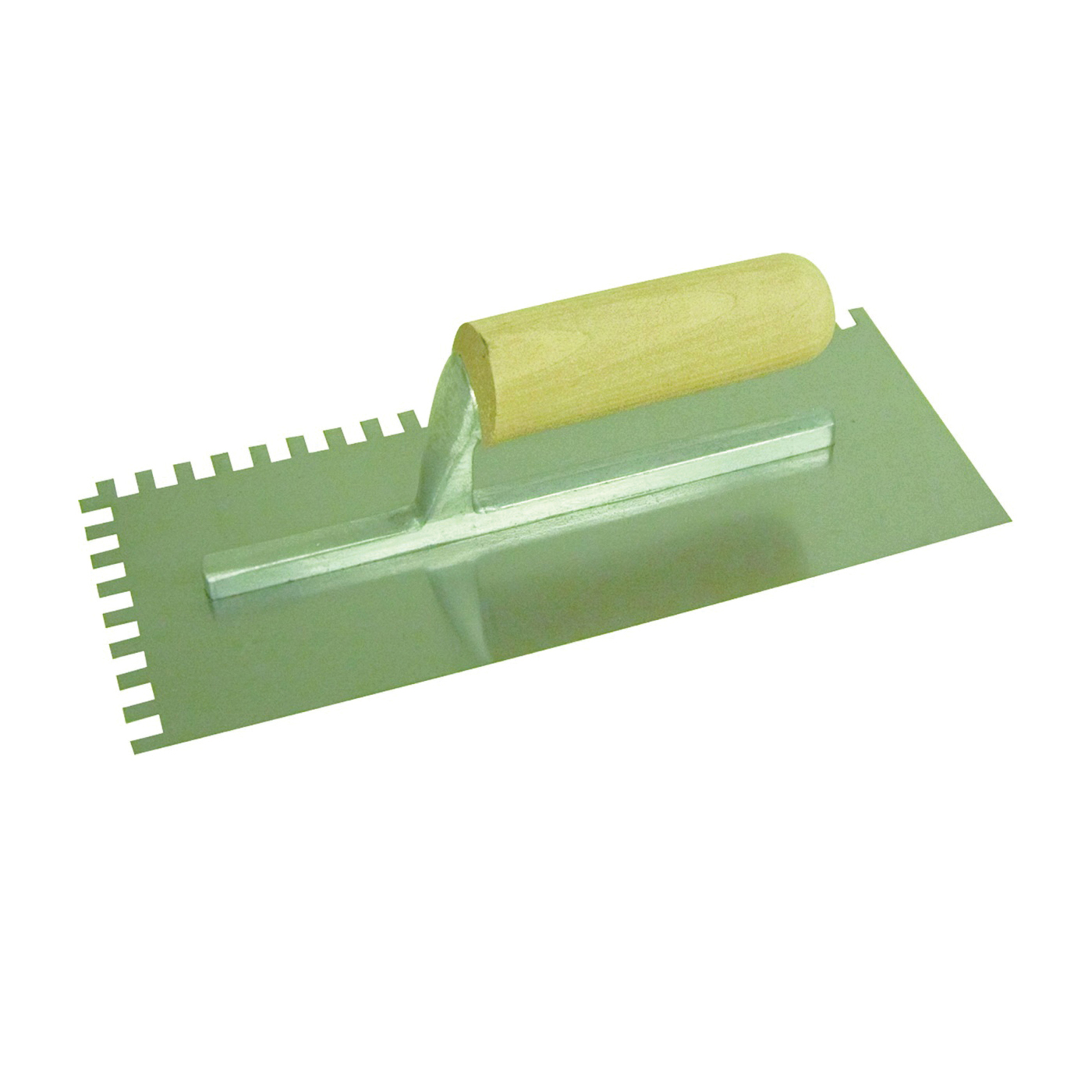 975 Trowel, 1/2 in W x 1/2 in D Notch, 11 in L, 4-1/2 in W, Square Notch, Straight Handle