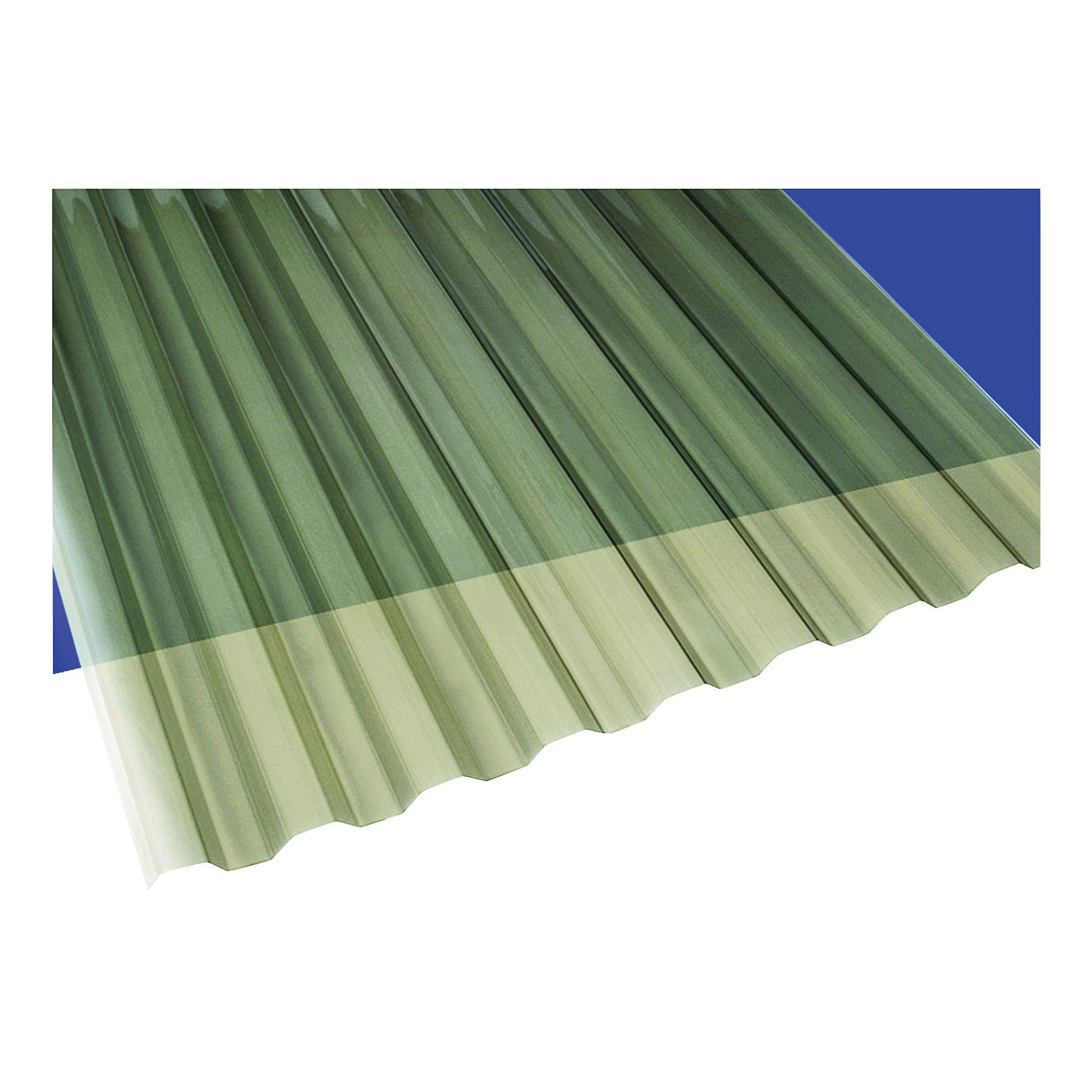 Suntuf 101929 Corrugated Panel, 8 ft L, 26 in W, Greca 76 Profile, 0.032 in Thick Material, Polycarbonate, Solar Gray - 1