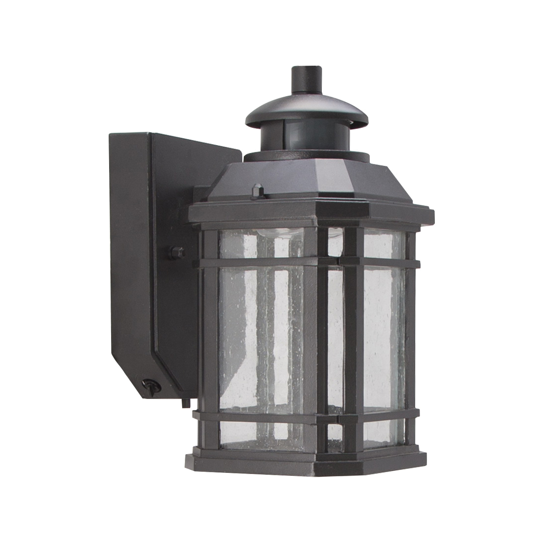 LED-0214-WD-SE Outdoor Motion Activated Wall Lantern, 120 V, 10.5 W, LED Lamp, 350 Lumens, Black Fixture