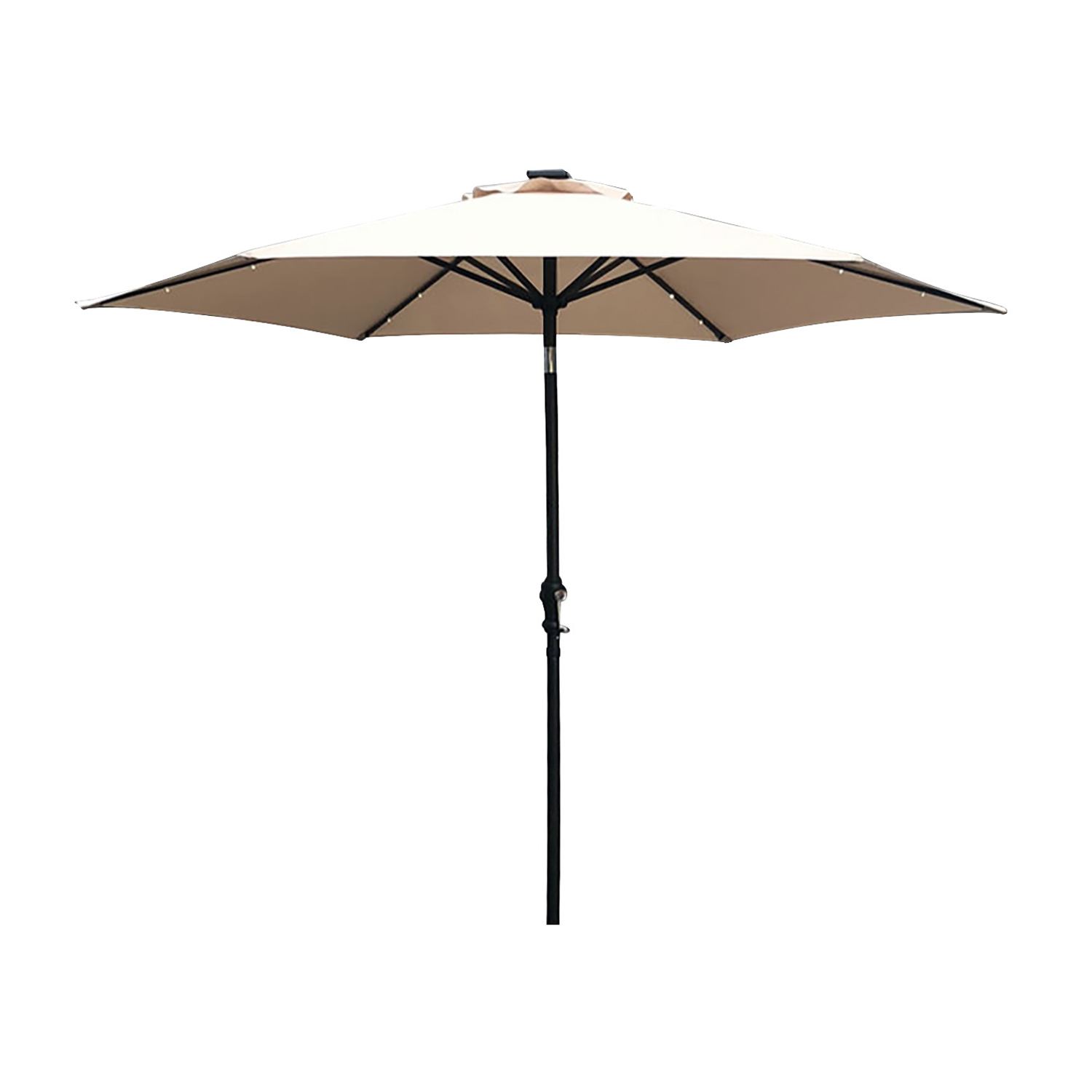 59792 Tilt/Crank Market Umbrella with LED Lights, 94.4 in H, 106.2 in W Canopy, 106.2 in L Canopy