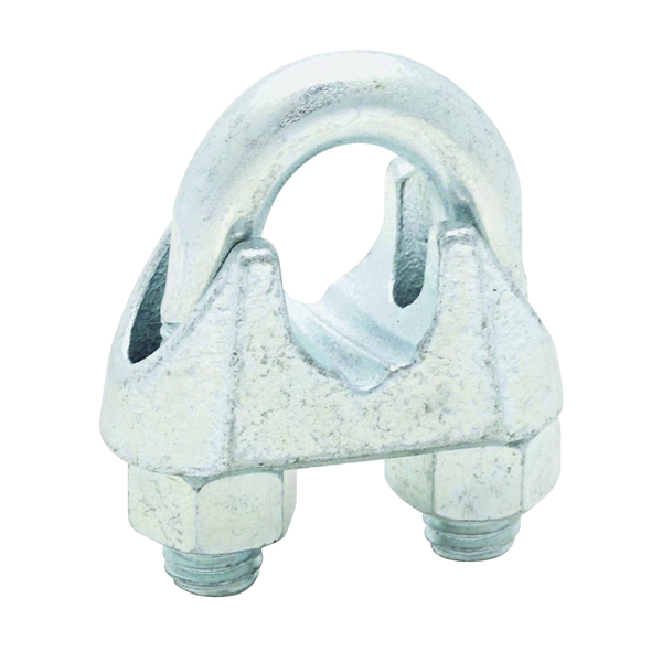 3230BC Series N248-336 Wire Cable Clamp, 5/8 in Dia Cable, 6 in L, Malleable Iron, Zinc