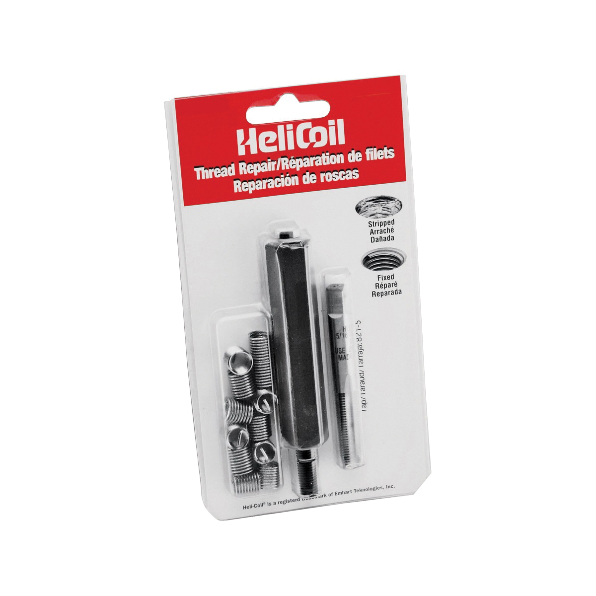 Heli-Coil 5521-6 Thread Repair Kit, 25/64 in, 9/16 in L, Stainless Steel - 1