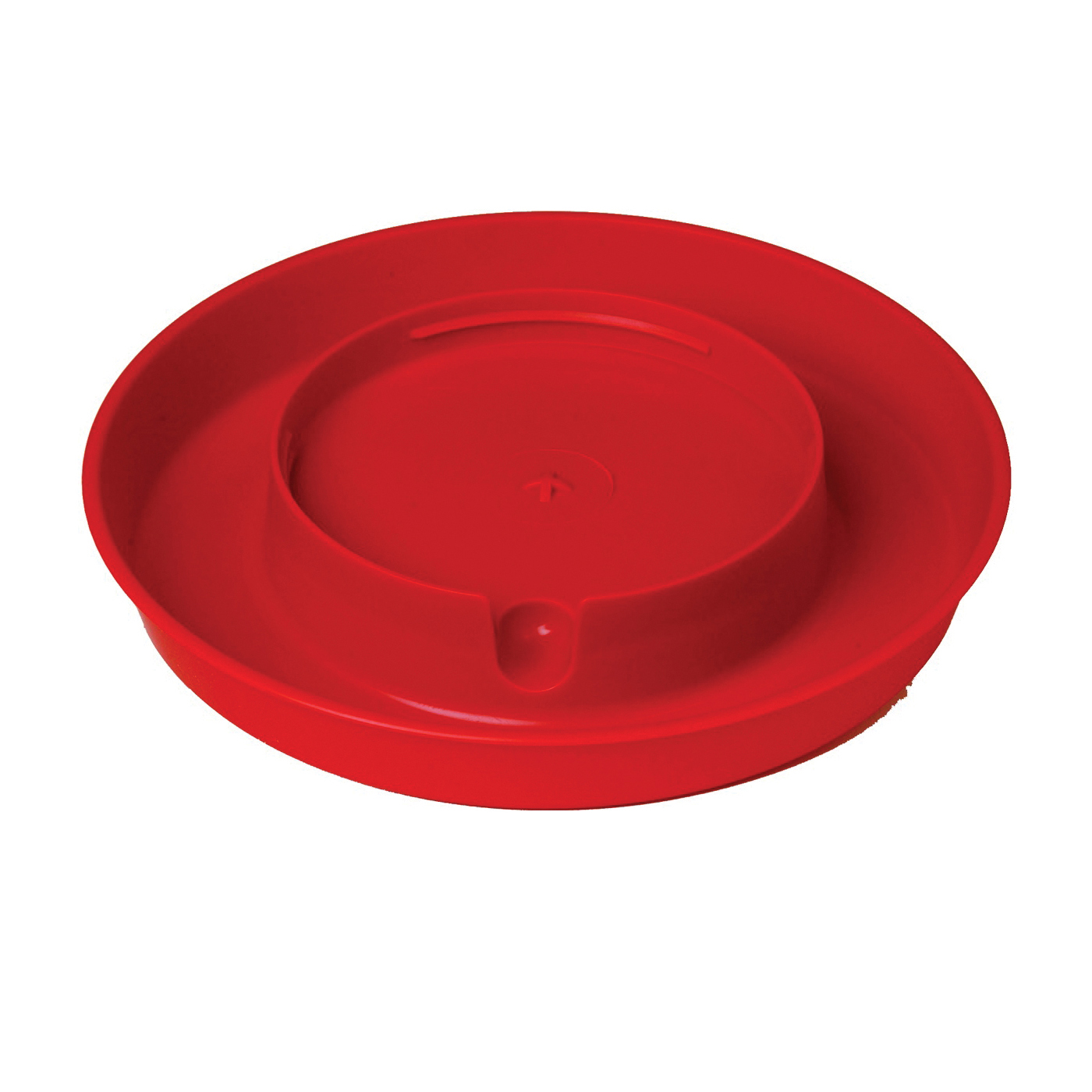 750 Poultry Waterer Base, 9 in Dia, 1-1/2 in H, 1 gal Capacity, Polystyrene, Red