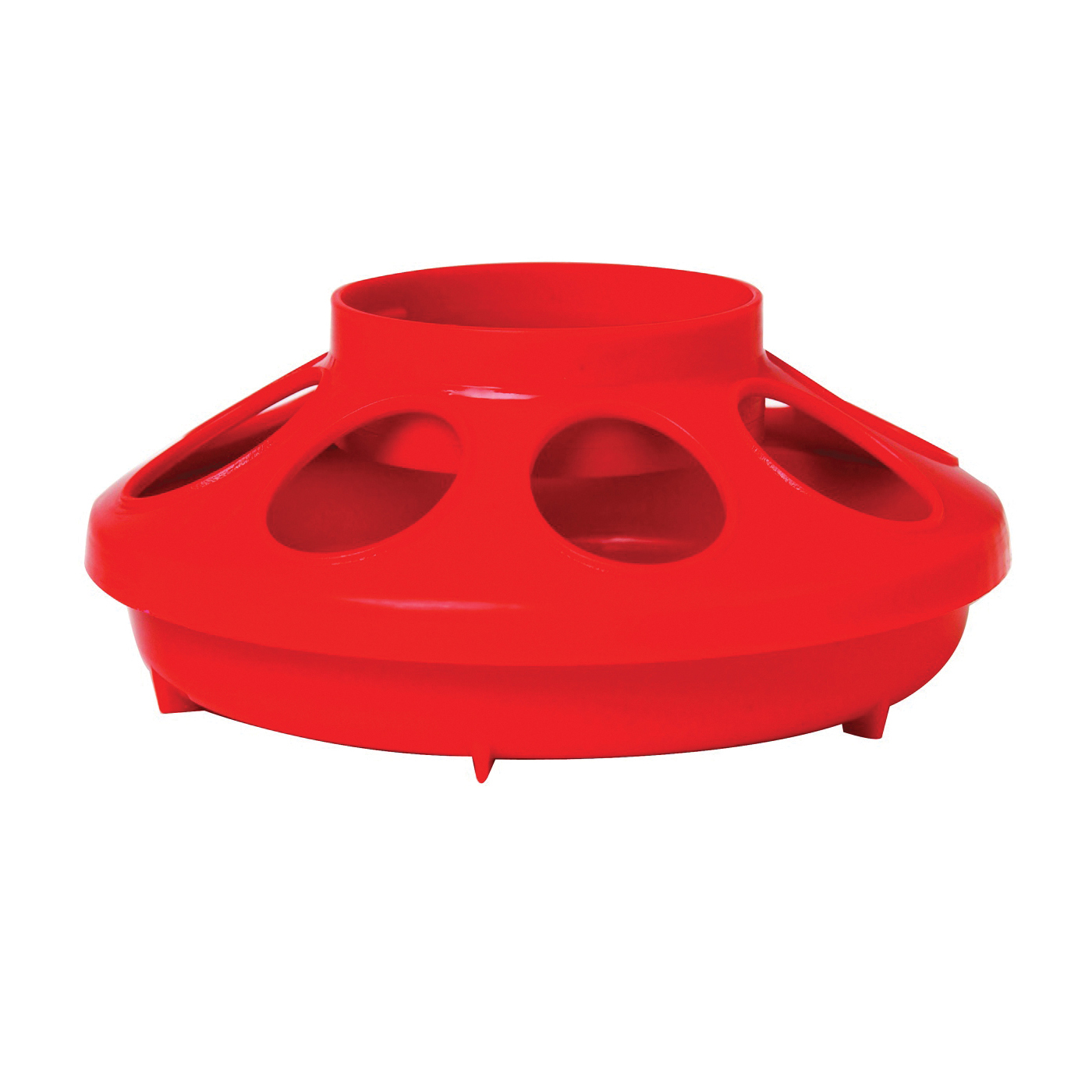 Little Giant 806RED Feeder Base, 1 qt Capacity, 8-Opening, Polypropylene, Red - 1