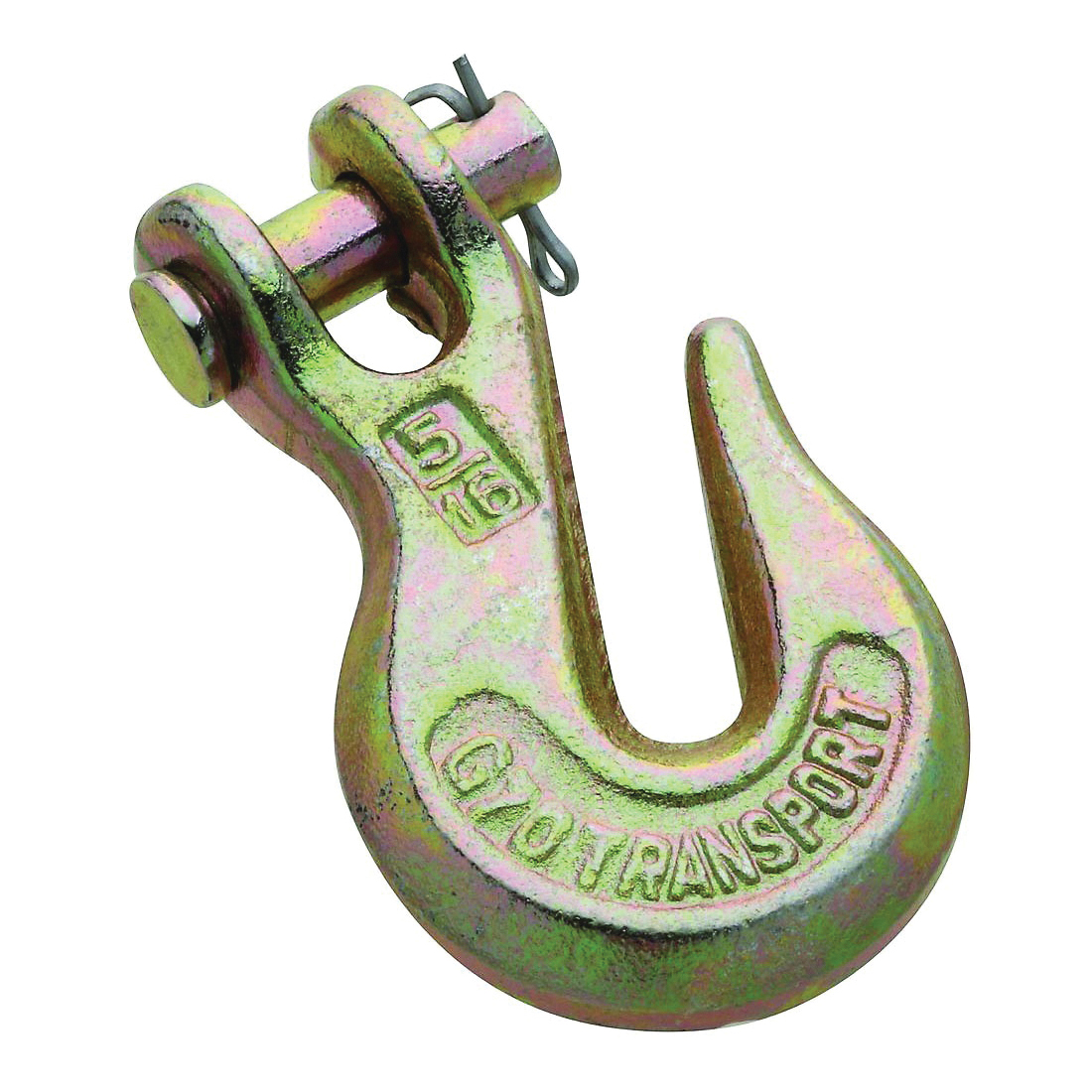 N282-087 Clevis Grab Hook, 5/16 in, 4700 lb Working Load, Steel, Yellow Chrome