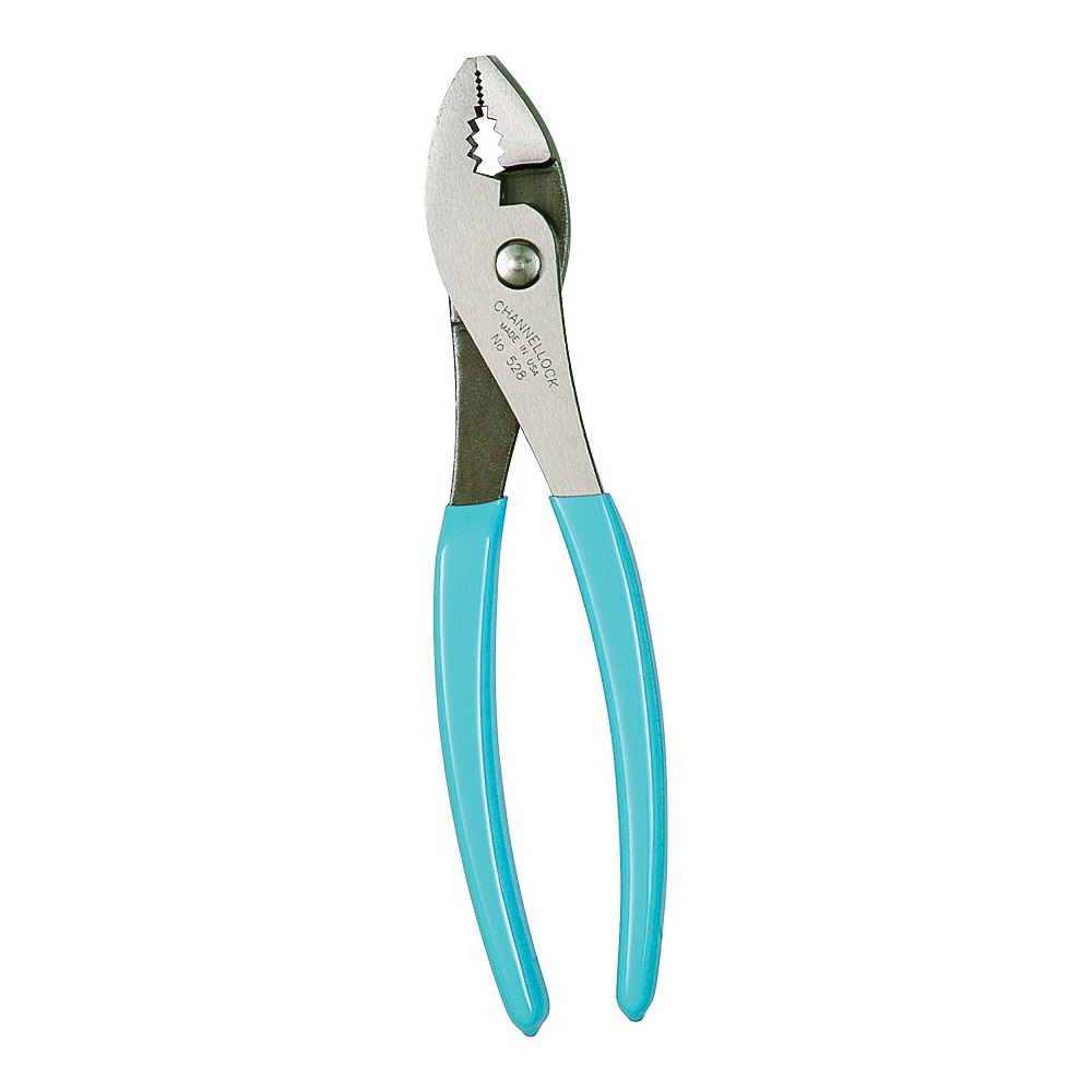 CHANNELLOCK 528 Slip Joint Plier, 8 in OAL, Blue Handle, Comfort-Grip Handle, 0.99 in L Jaw - 1