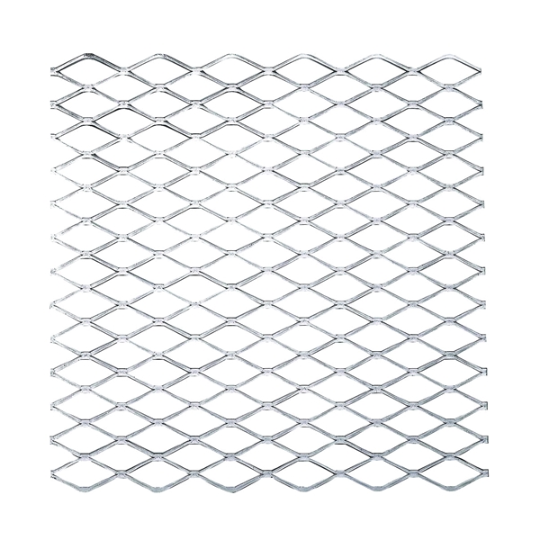 4075BC Series N301-598 Expanded Grid Sheet, 13 Thick Material, 12 in W, 12 in L, Steel, Plain