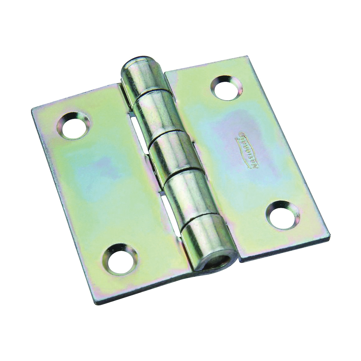 National Hardware N139-683 Broad Hinge, 2 in W Frame Leaf, 0.077 in Thick Frame Leaf, Cold Rolled Steel, Zinc, 38 lb