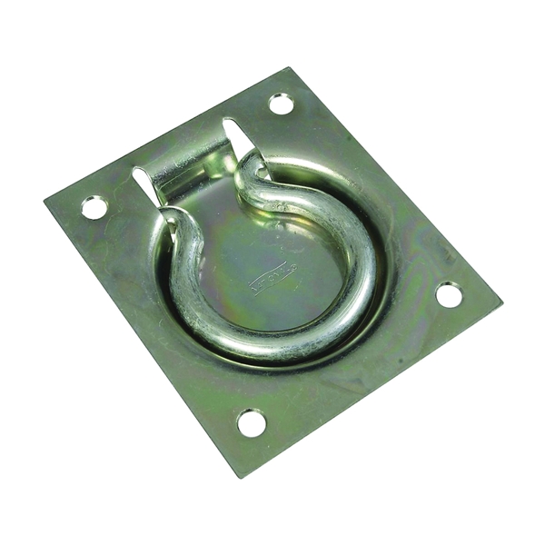 SPB177 Series N226-894 Flush Ring Pull, 3 in L Handle, 3-1/2 in H Handle, Steel, Zinc