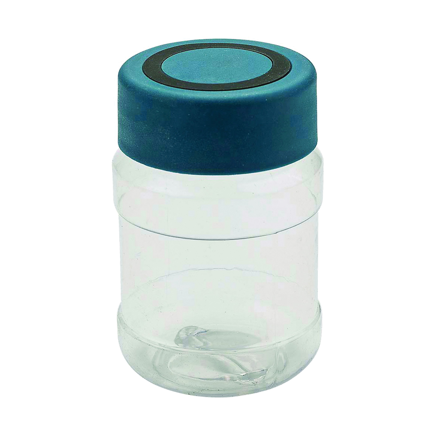 N112-098 Jar, Magnetic, Plastic, Clear Blue