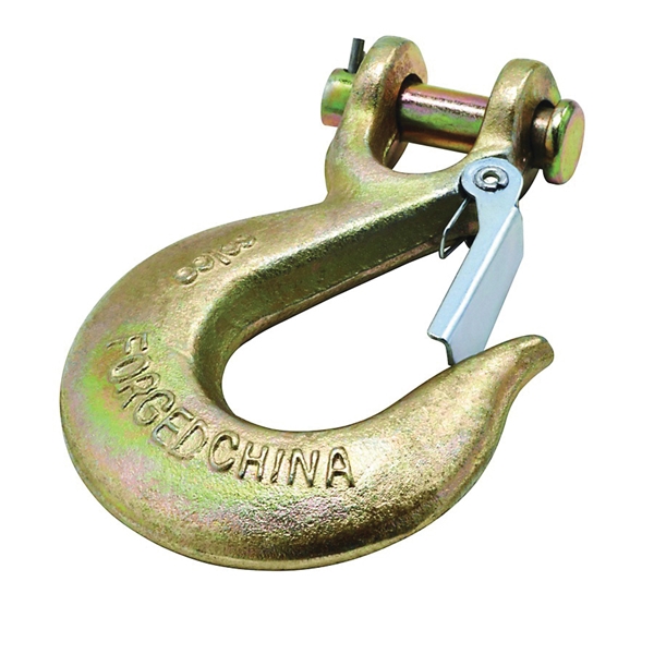 3256BC Series N830-318 Clevis Slip Hook with Latch, 3/8 in, 6600 lb Working Load, Steel, Yellow Chrome