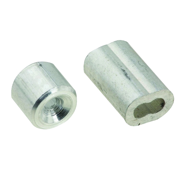 SPB3231 Series N830-350 Ferrule and Stop, 1/16 in Dia Cable, Aluminum, 2 Pack
