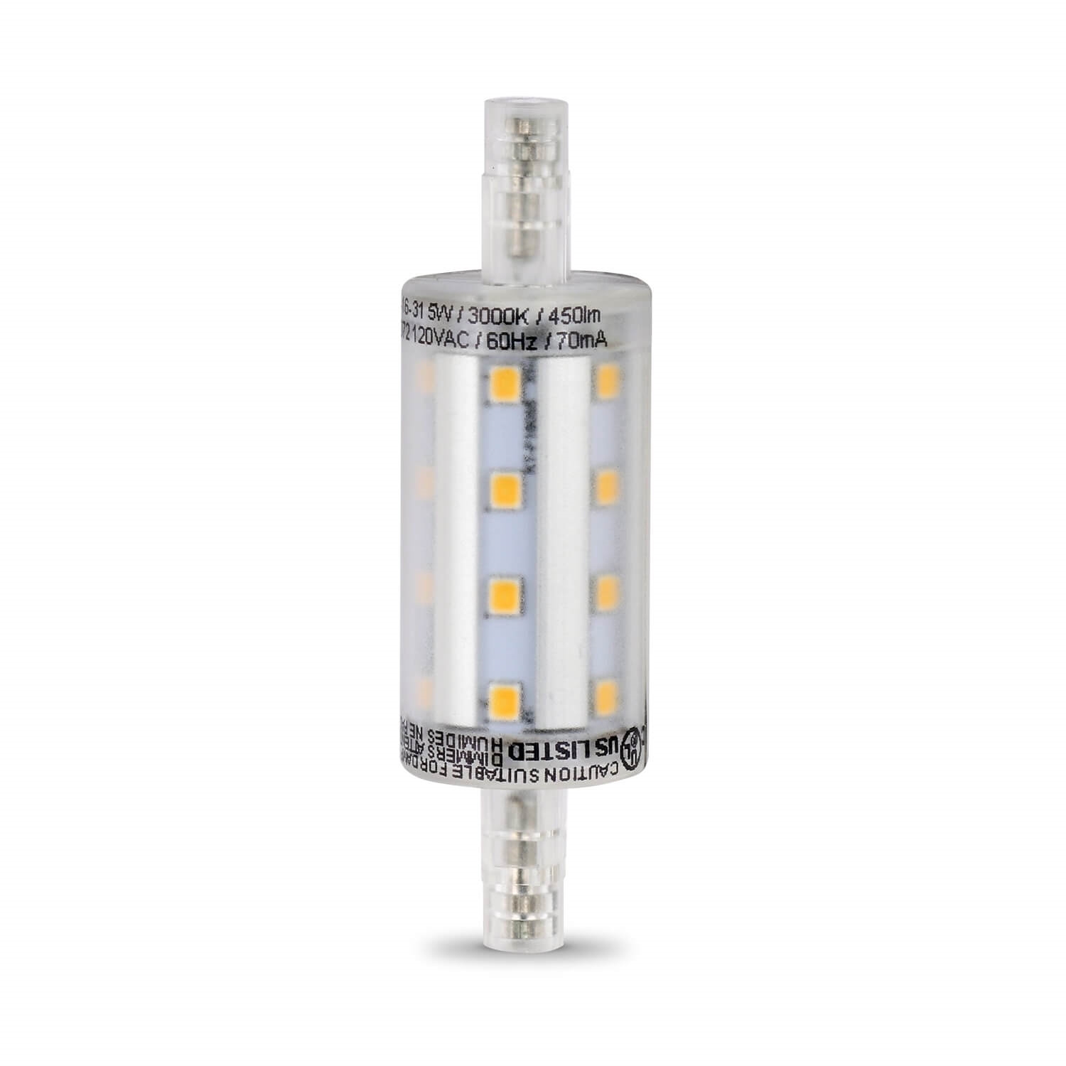 BPJ78/LED LED Lamp, Flood/Spotlight, R7S Lamp, 40 W Equivalent, R7 Lamp Base, Clear, Warm White Light