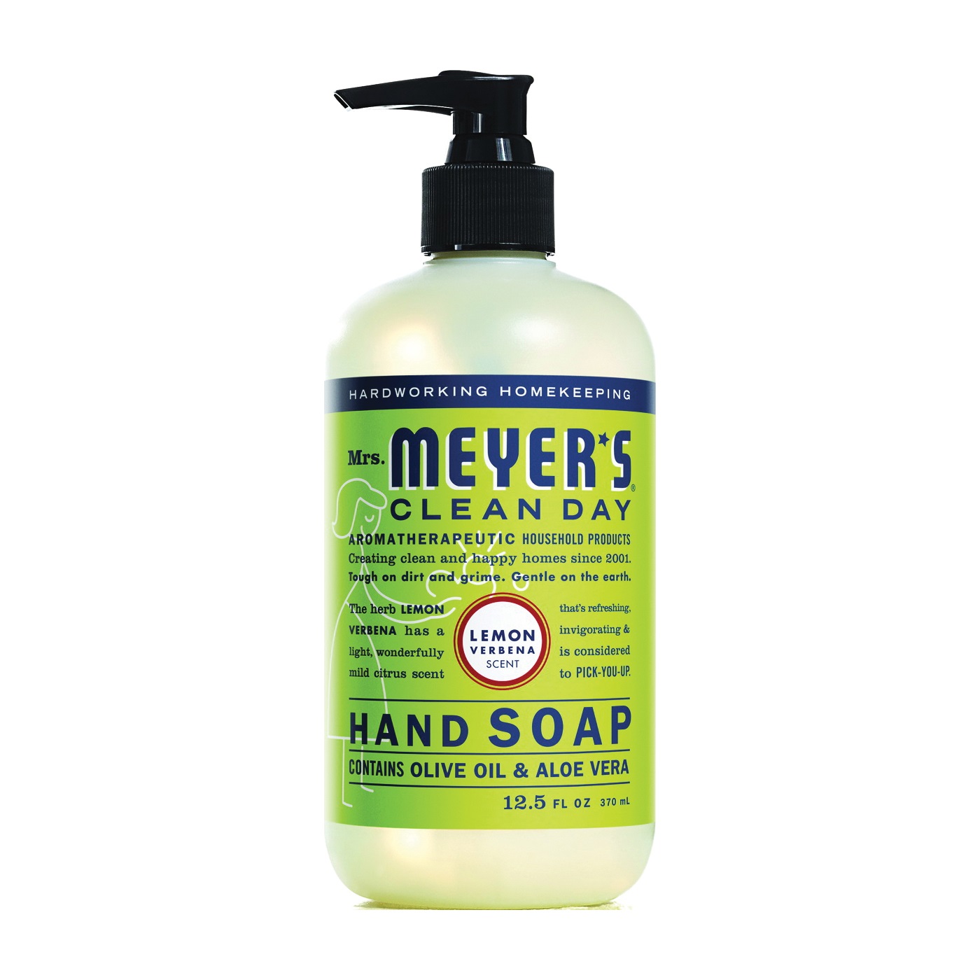 Mrs. Meyer's 12104 Hand Soap, Liquid, Lemon Verbena, 12.5 oz Bottle - 1
