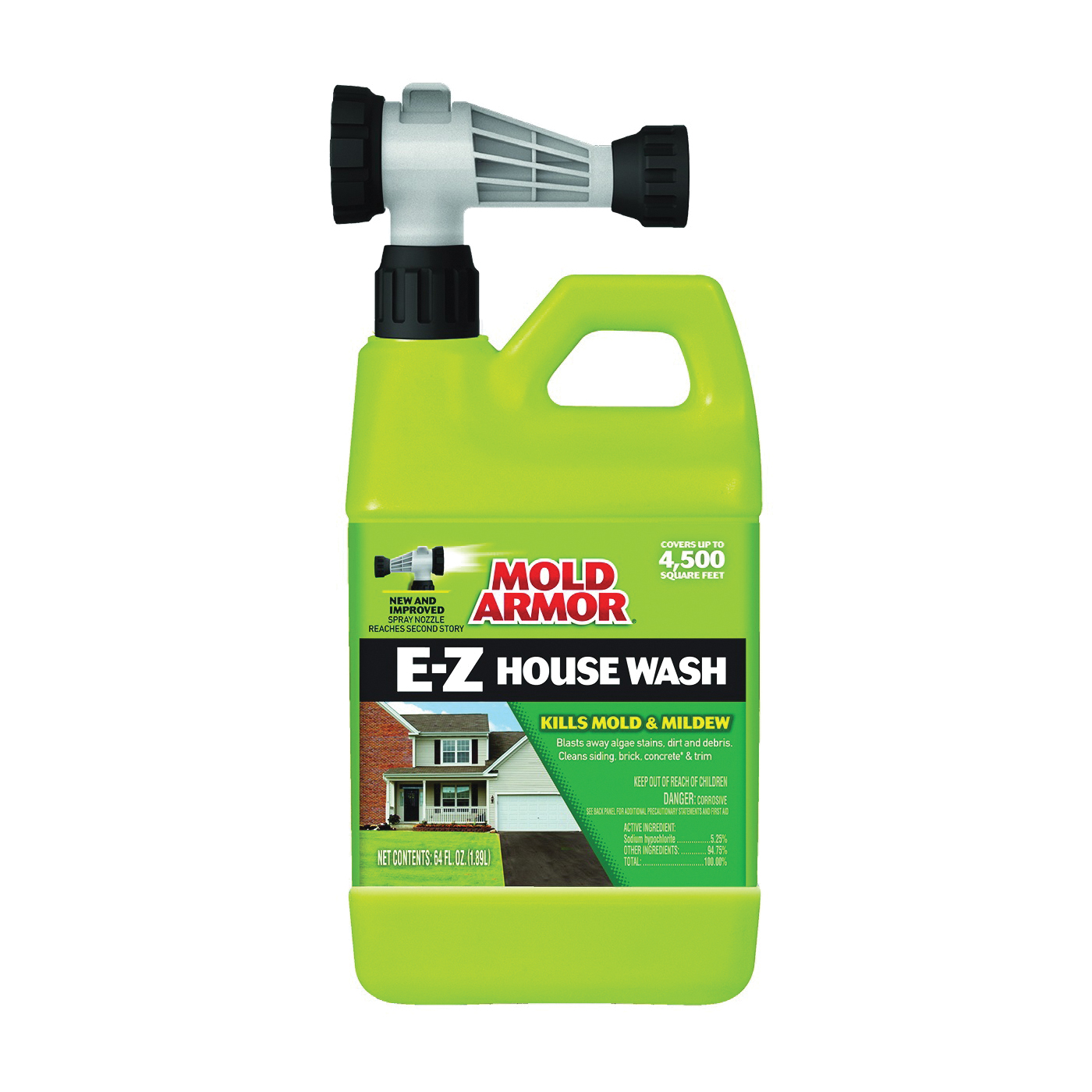 Mold Armor FG51164 House Wash Hose End, Liquid, Yellow, 64 oz, Can - 1