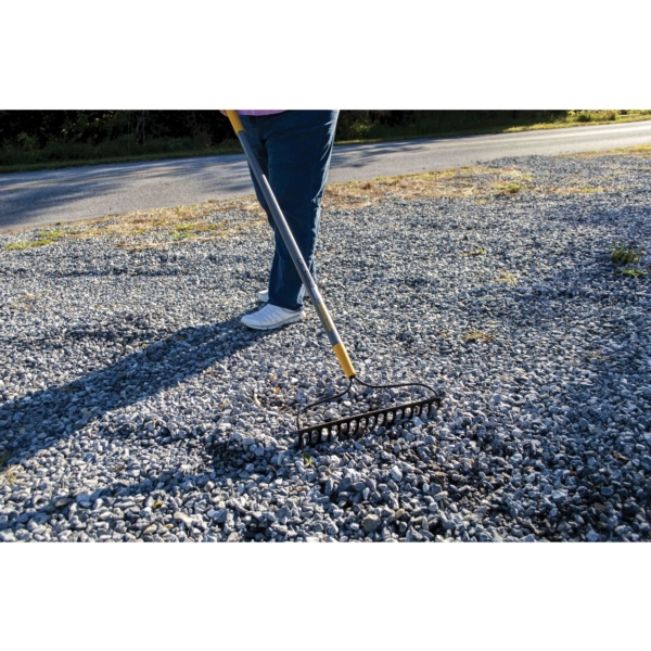True Temper 2811600 Bow Rake, 3-1/2 in L Head, 15.78 in W Head, 16-Tine, Steel Tine, 63.9 in L Handle - 4