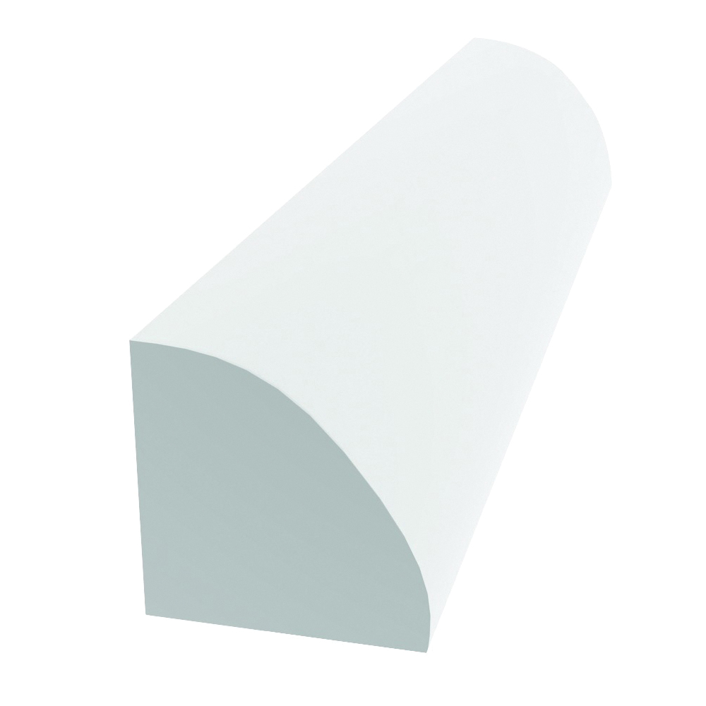 Royal 5101492 Quarter Round Moulding, 8 ft L, 3/4 in W, Cellular PVC, White