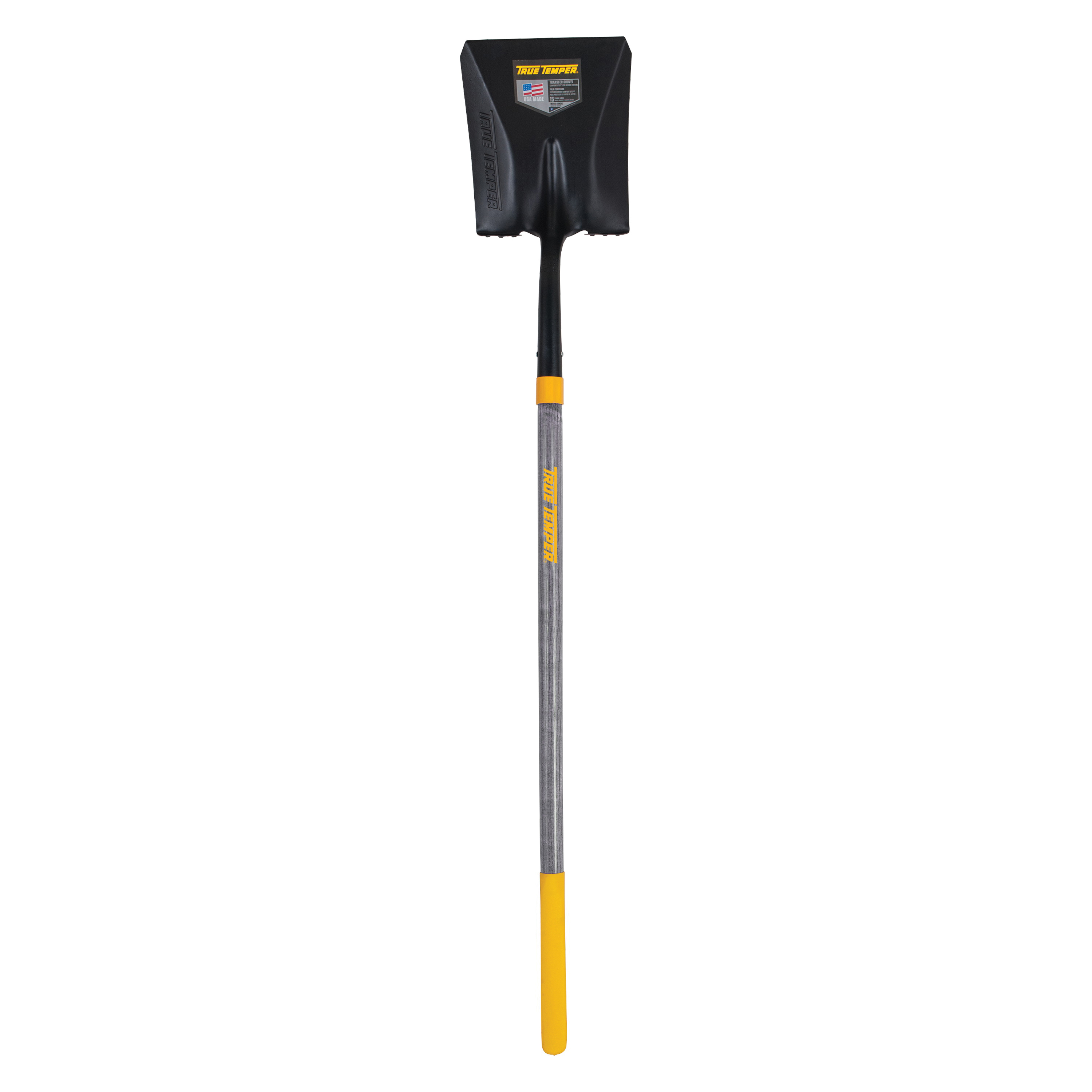True Temper 2585700 Transfer Shovel, 9.64 in W Blade, 16 ga, Steel Blade, Hardwood Handle, Cushion End Grip, Long Handle - 1